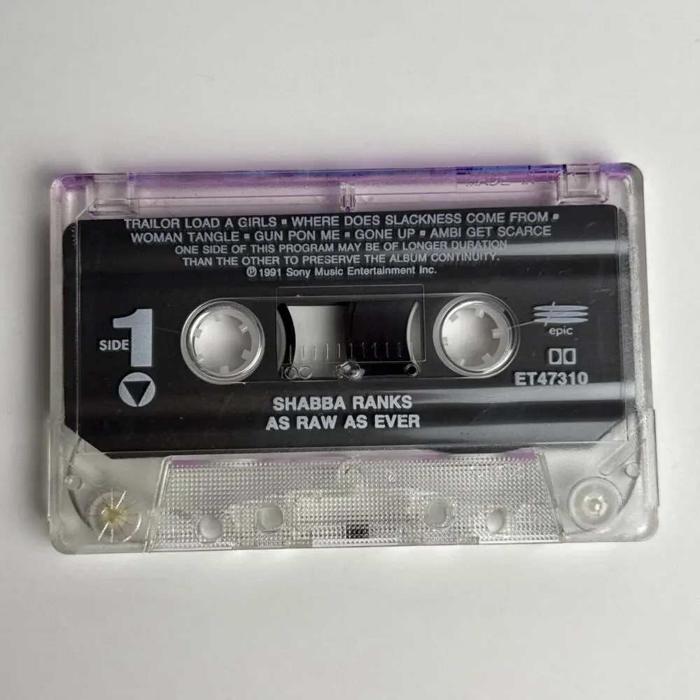 Shabba Ranks As Raw As Ever Cassette (1991, Sony) Jamaican Dancehall Reggae Tape